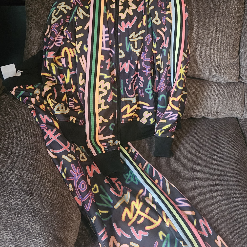 LIKE NEW ADIDAS LOVE UNITES TRACK SUIT AND MATCHING SHORTS* READ DESCRIPTION*